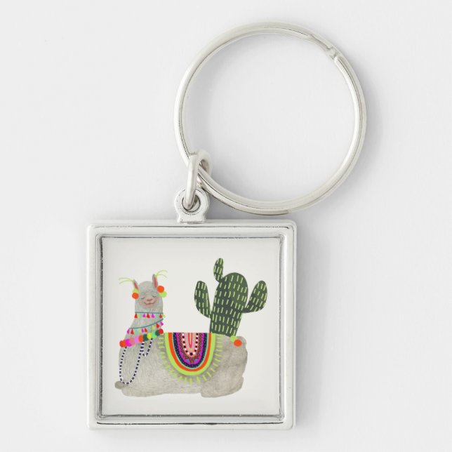 Llamarama Collection | Smiling Llamas Keychain (Front)
