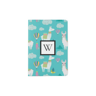 Llamas Alpacas Monogram Passport Holder