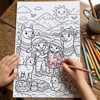 Llama's And Babies  Paper Pad