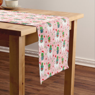 Llamas and Cacti Christmas Pattern Short Table Runner