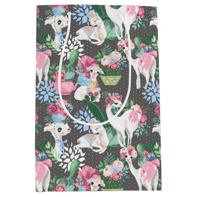 Llamas and Flowers Gift Bag (Front)