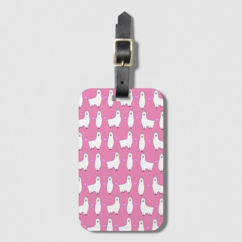 Llamas and Hearts Luggage Tag