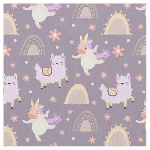 Llamas And Unicorns Fabric