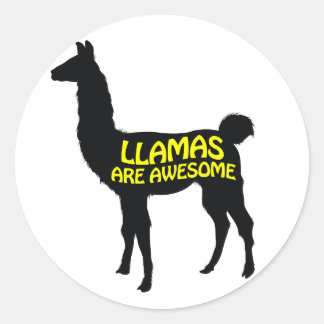 Llamas are awesome! classic round sticker