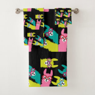 Llamas Colourful Camelid Bath Towel Set