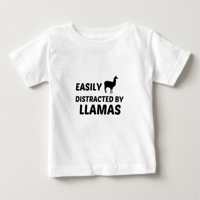LLAMAS EASILY DISTRACTED BABY T-Shirt (Front)