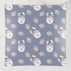 Llamas & Flowers Pattern Trinket Tray