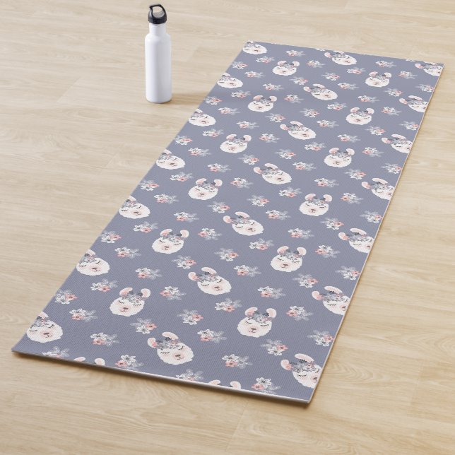 Llamas & Flowers Pattern Yoga Mat (In Situ)