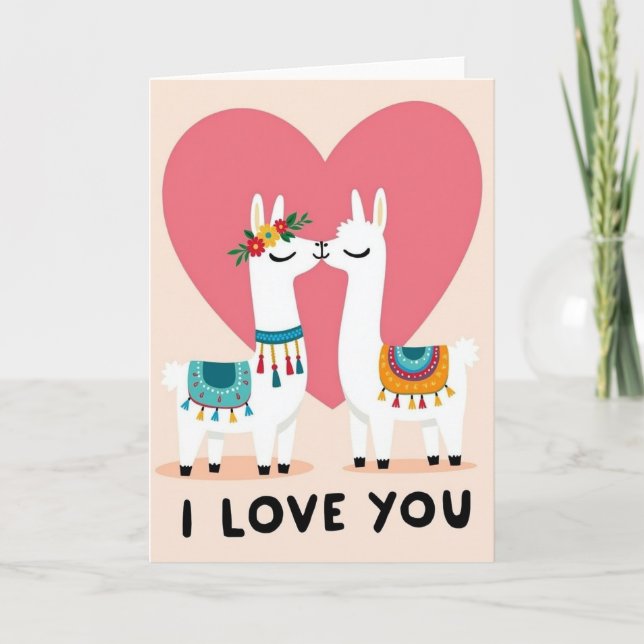Llamas I Love You Card (Front)
