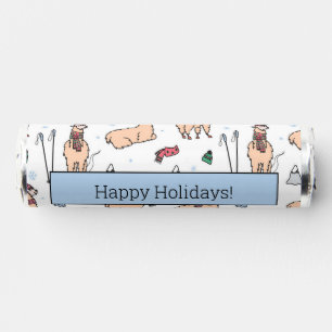 Llamas In Hats & Scarves Skiing Pattern Breath Savers® Mints