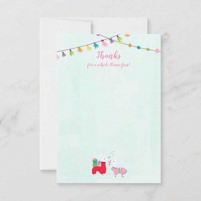 Llamas in Pajamas Slumber Party Thank You Card (Front)