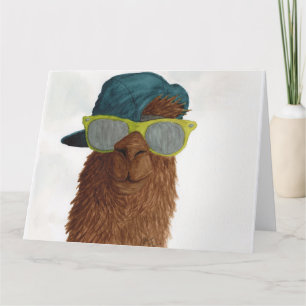 Llamas in Shades: June Greeting Card 8.5"x11"