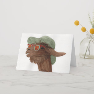 Llamas in Shades: November Greeting Card A5