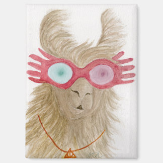 Llamas in Shades: October Magnet 2.5"x3.5"