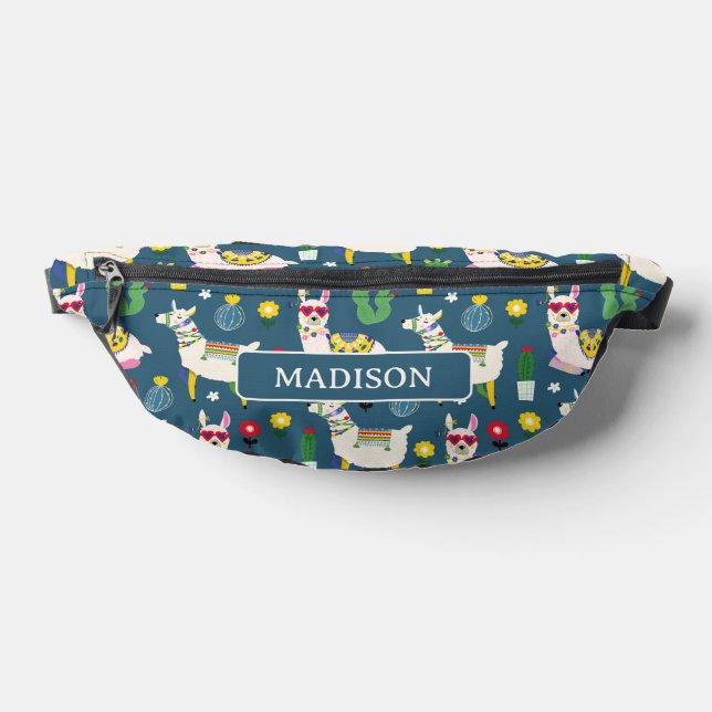 Llamas In Sunglasses Pattern Fanny Pack (Lay Down)