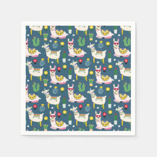 Llamas In Sunglasses Pattern Napkins