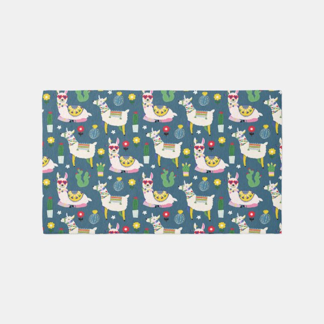Llamas In Sunglasses Pattern Rug (Front)
