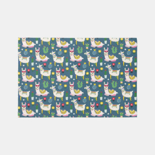 Llamas In Sunglasses Pattern Rug