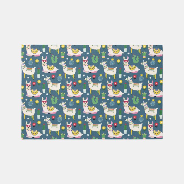 Llamas In Sunglasses Pattern Rug (Front)