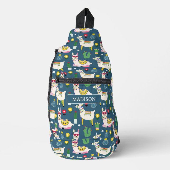 Llamas In Sunglasses Pattern Sling Bag (Front)