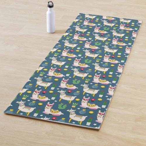 Llamas In Sunglasses Pattern Yoga Mat