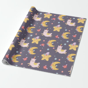 Llamas In The Sky Wrapping Paper
