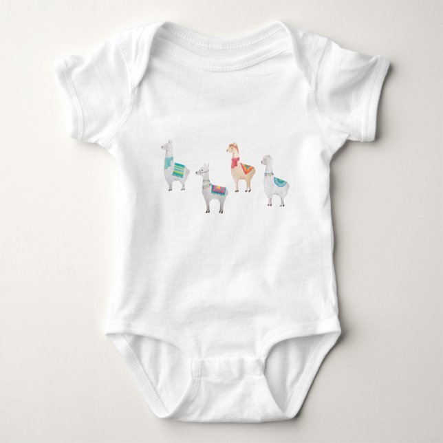 Llamas Not In a Row Baby Bodysuit (Front)
