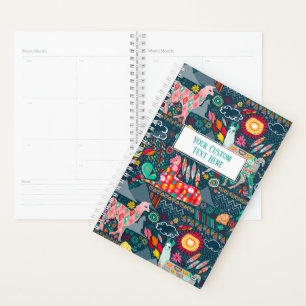 Llamas on Blue Personalized Planner