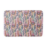 Llamas On Stripes Pattern Bath Mat