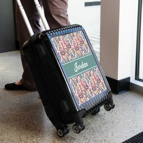 Llamas On Stripes Pattern  Personalize Luggage