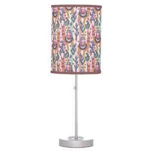 Llamas On Stripes Pattern Table Lamp