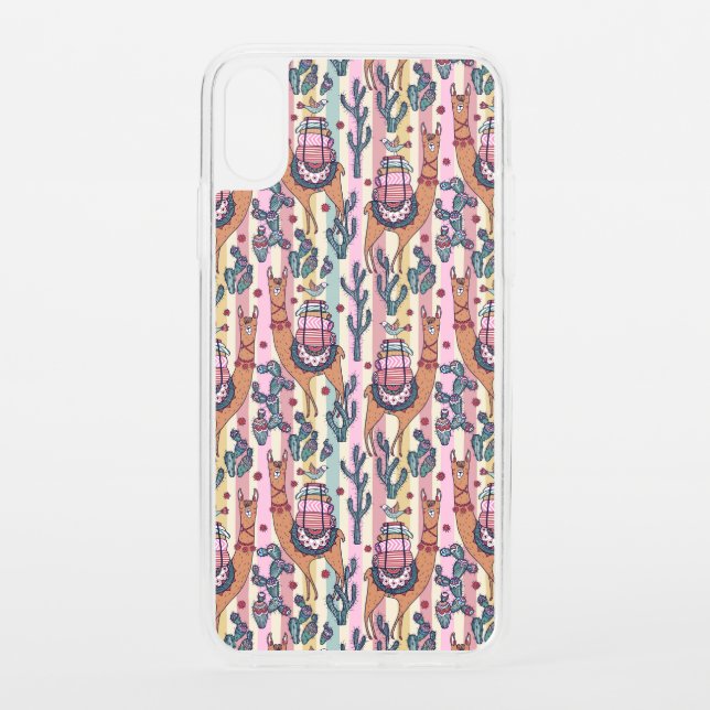 Llamas On Stripes Pattern Uncommon iPhone Case (Back)