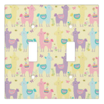 Llamas Pink, Yellow Purple Cute Adorable Light Switch Cover