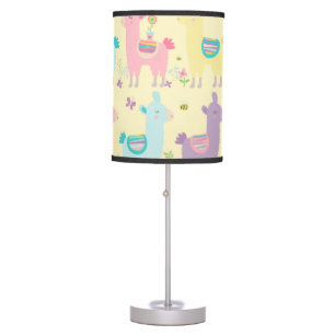 Llamas Pink, Yellow Purple Cute Adorable Table Lamp