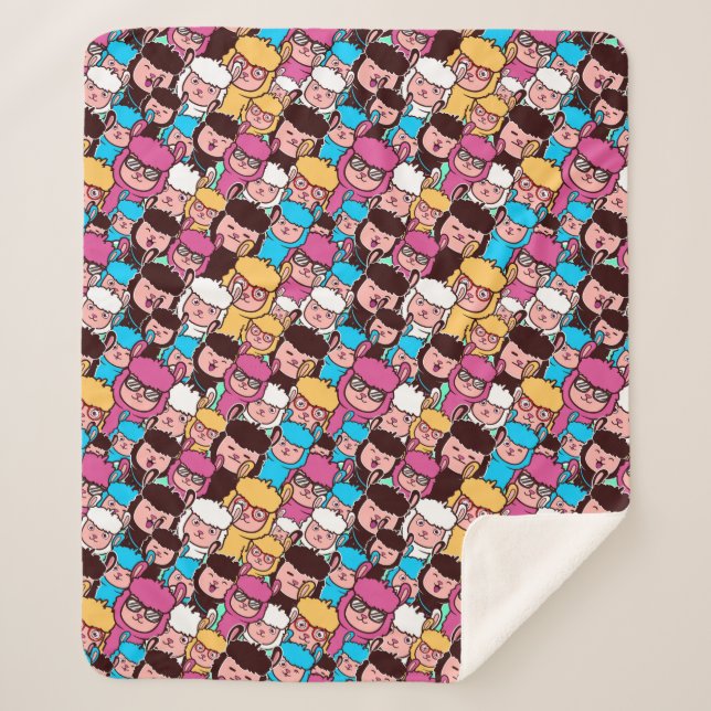 Llamas Sherpa Blanket (Front)