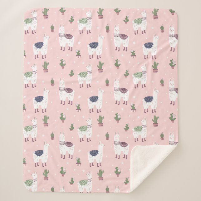 Llamas Sherpa Blanket (Front)