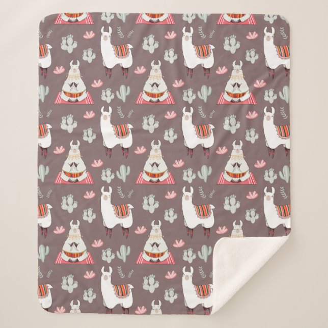 Llamas Sherpa Blanket (Front)