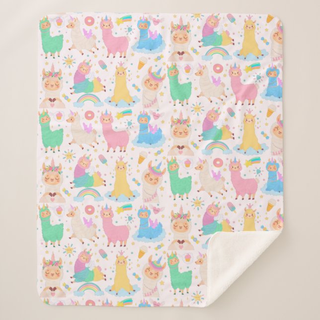 Llamas Sherpa Blanket (Front)