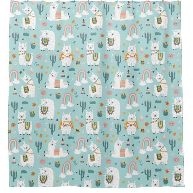 Llamas Shower Curtain (Front)