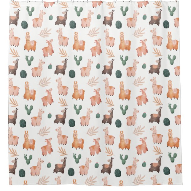 Llamas Shower Curtain (Front)