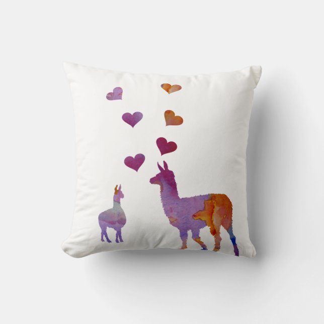 Llamas Throw Pillow (Front)