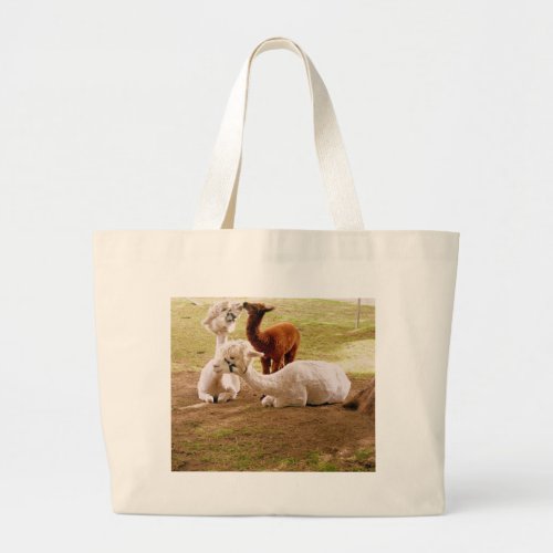 Llamas With Baby Cria Large Tote Bag