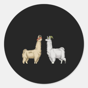 Llamas With Hats Carl  Classic Round Sticker