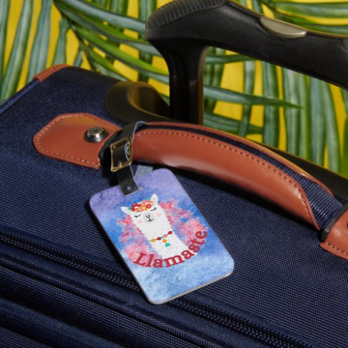 Llamaste Cheerful Flower Llama Luggage Tag