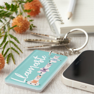 Llamaste Fun & Cute Yoga Llamas Meditating Keychain