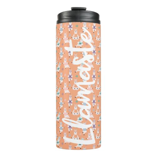 Llamaste  Fun  Cute Yoga Llamas Meditating Therm Thermal Tumbler