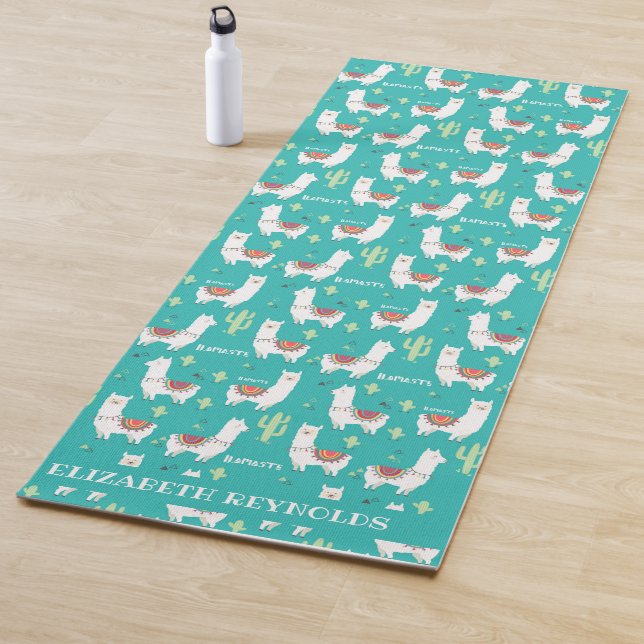 Llamaste | Funny Llama Personalized Yoga Mat (In Situ)