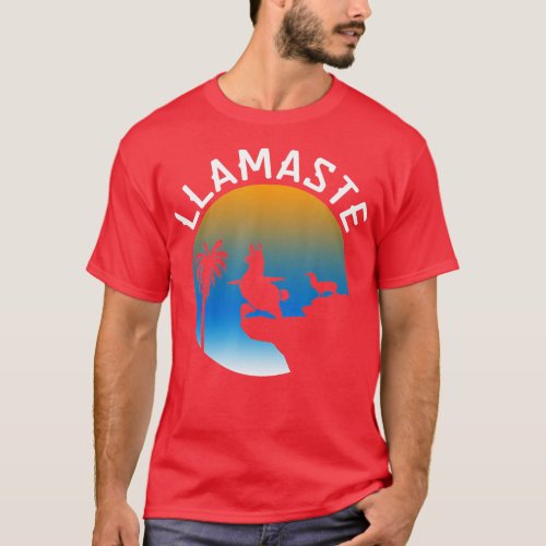 Llamaste Funny Llama Yoga  Namaste  T_Shirt
