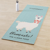 Llama Llama Cute Llama Pattern on Pink Yoga Mat