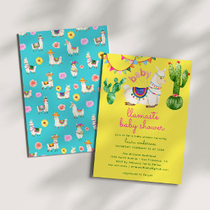 Llamaste - Llama Mexican Colorful Baby Shower Invitation